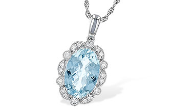 A244-78490: NECKLACE 2.40 AQUA 2.57 TGW (12x8MM AQ)