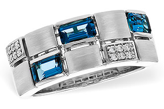 B329-33981: LDS RG .94 LONDON BLUE TOPAZ 1.00 TGW