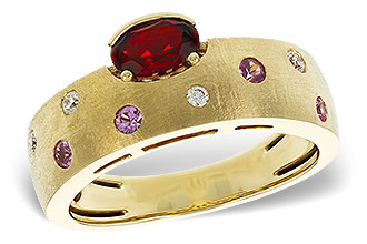 G329-33981: LDS RG .58 MULTI CLR (GAR & PINK SAPP) .66 TGW